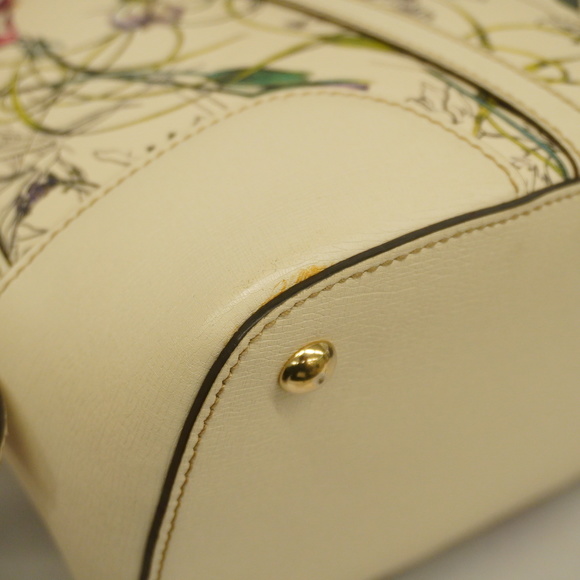 Auth Gucci Flora 2way Bag 309617 Women's Leather Boston Bag,Shoulder Bag Ivory - Picture 14 of 16